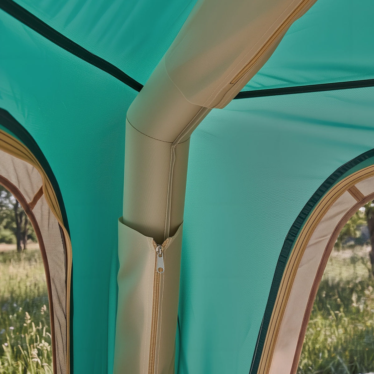 Inflatable Camping Tent for 4 Persons with Rechargeable Pump - Easy Setup & UV Protection