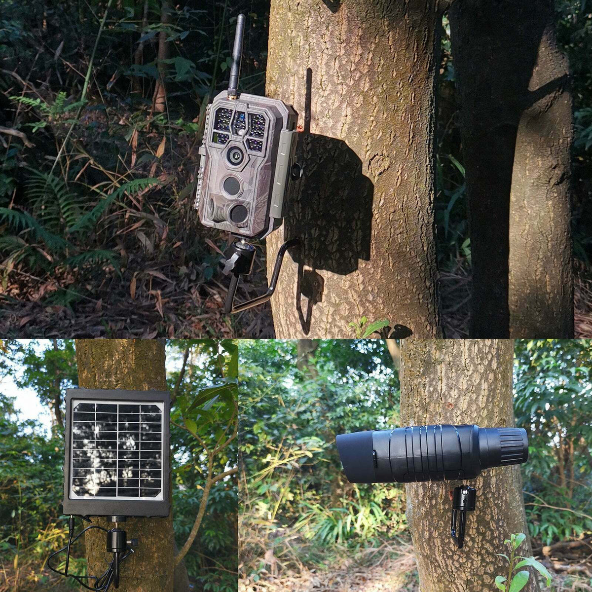 4 Pack Adjustable Tree Mount for Trail & Game Cameras - 360° Rotating Camera Holder