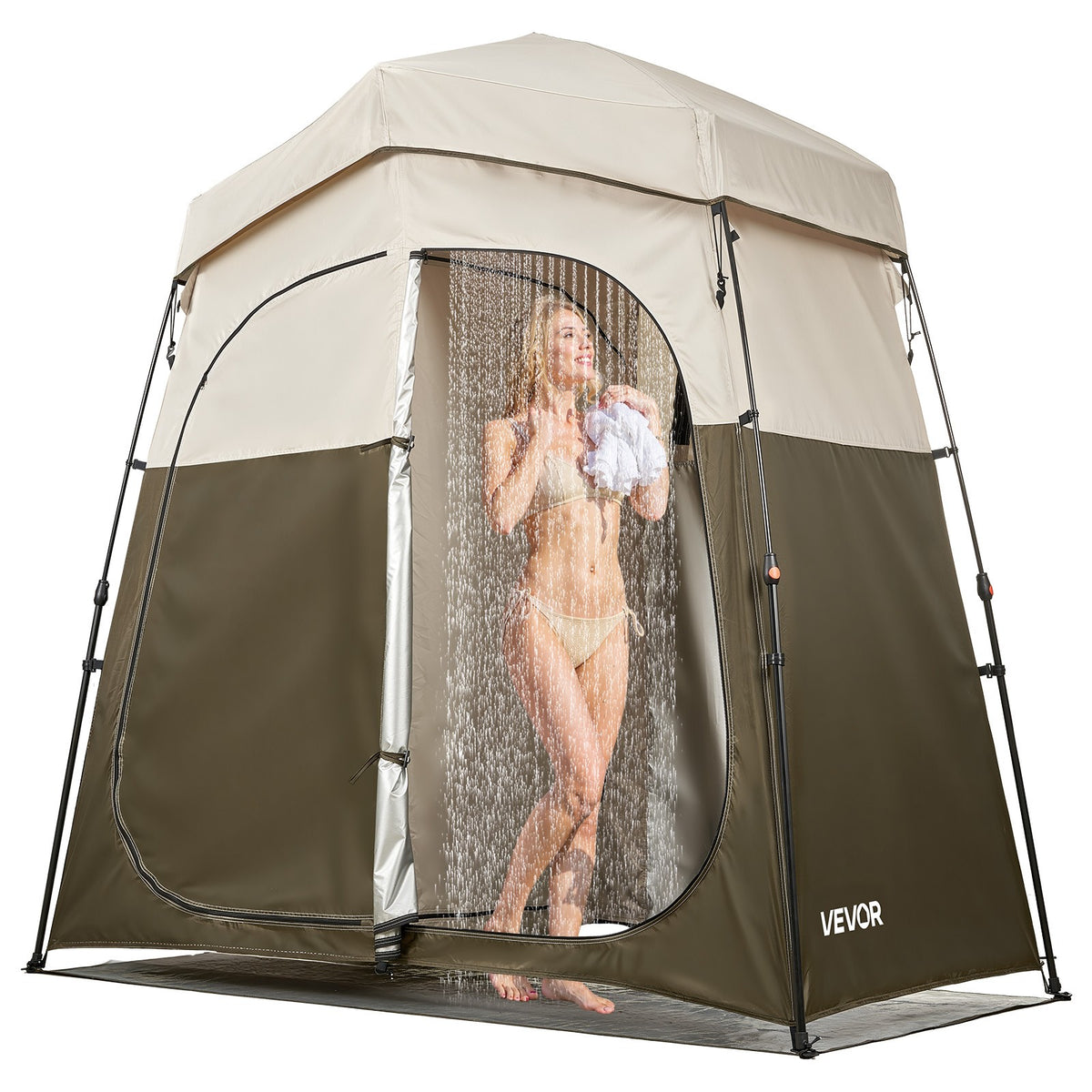 Foldable Camping Shower Tent with Privacy Enclosure for Outdoor Use