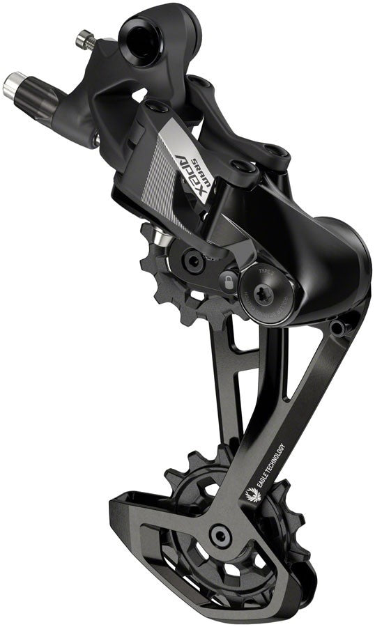 12-Speed Bicycle Rear Derailleur Long Cage Max 52T - Black