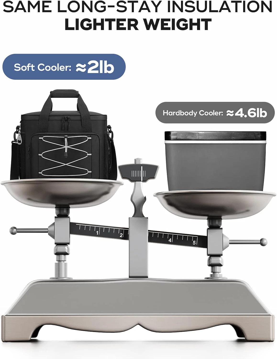Insulated Soft Cooler Bag for 35/45 Cans, Leak-Proof Collapsible Lunch Tote