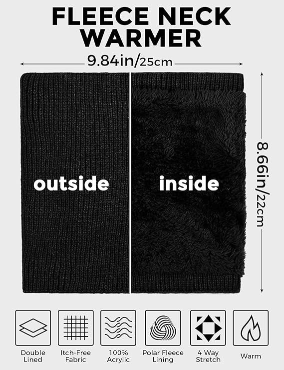 Winter Neck Gaiter Warmer Scarf for Men Women Fleece Neck Warmer
