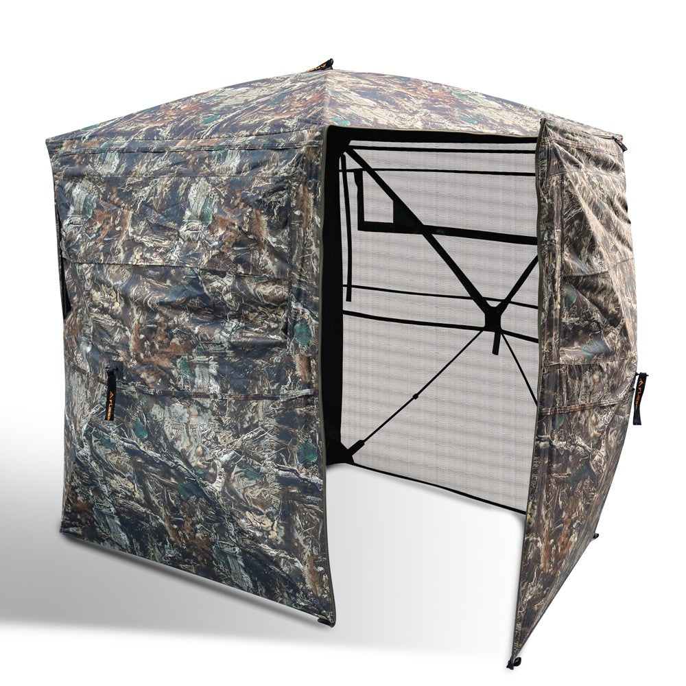 Hunting Blind with 270° See-Through Door, Dual Zipper & Camouflage Pattern
