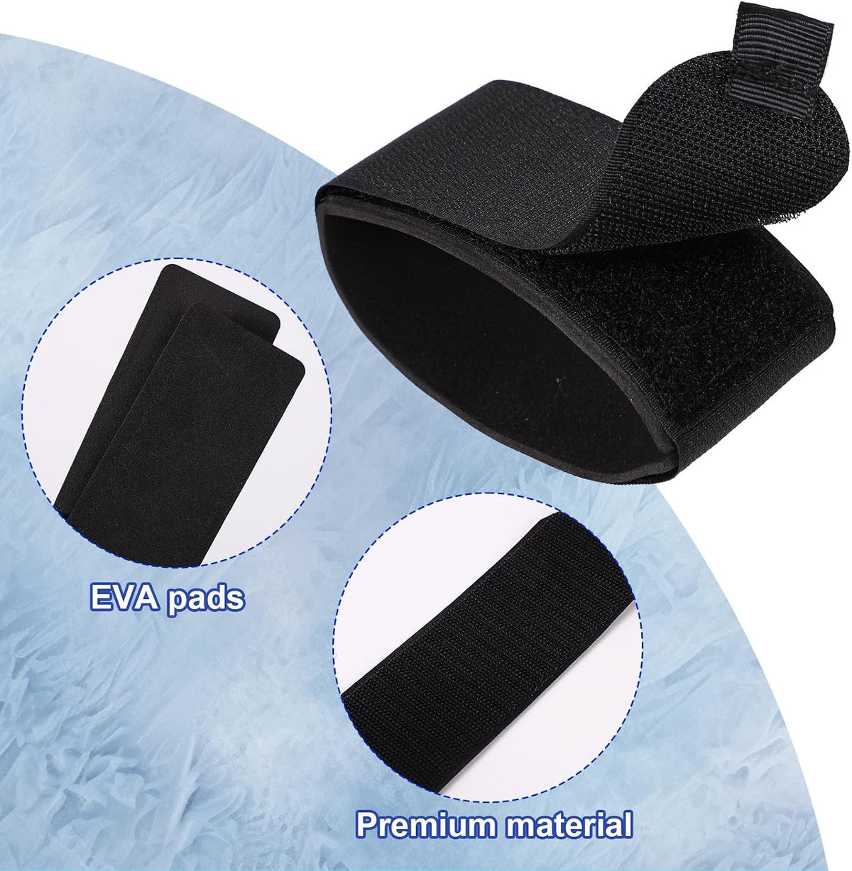 6 Pcs Ski Fastener Straps with Protector Pads 19x2.1 Inch Winter Sports Gear