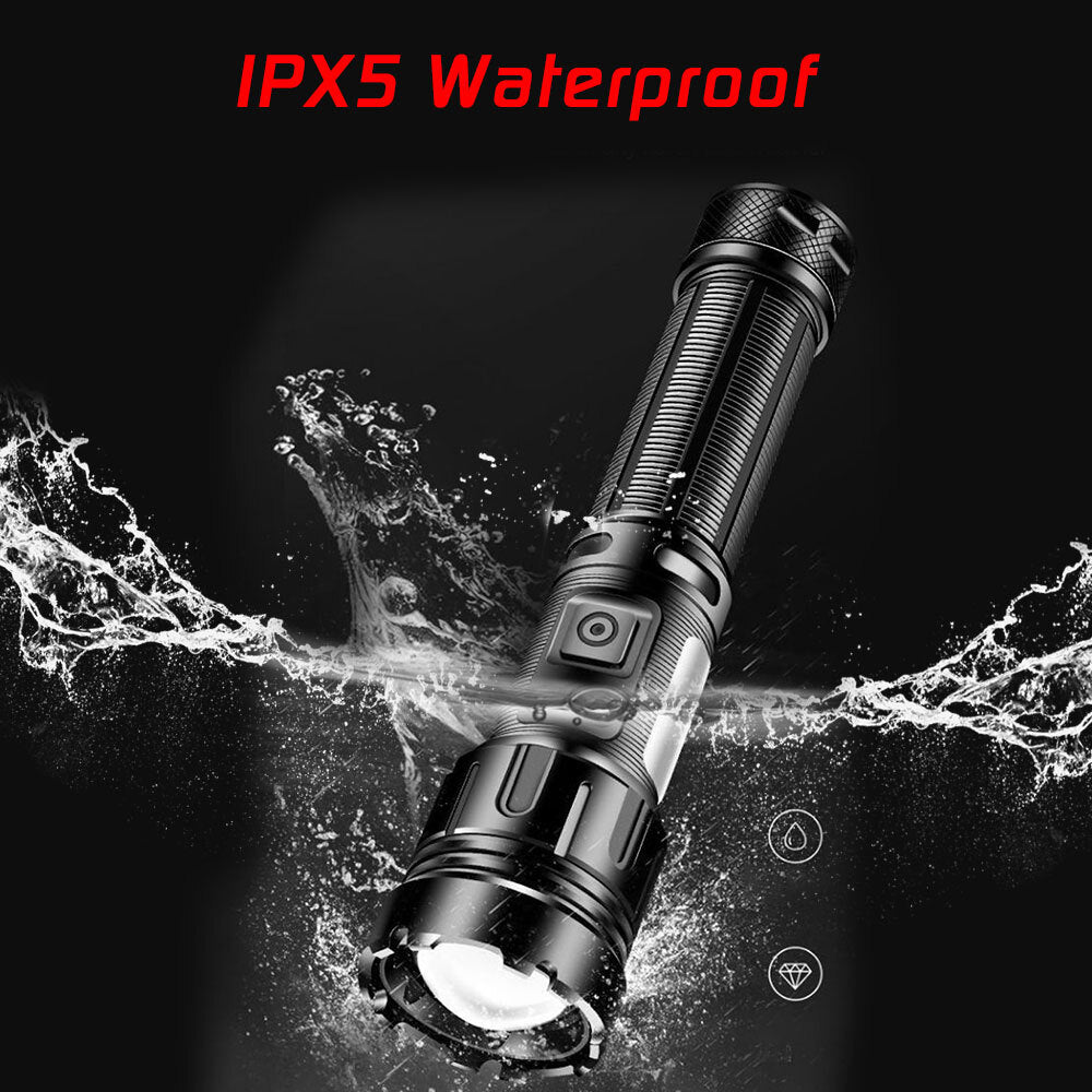 Rechargeable 1,000,000 Lumens LED Tactical Flashlight with COB Side Light and Long Range Beam