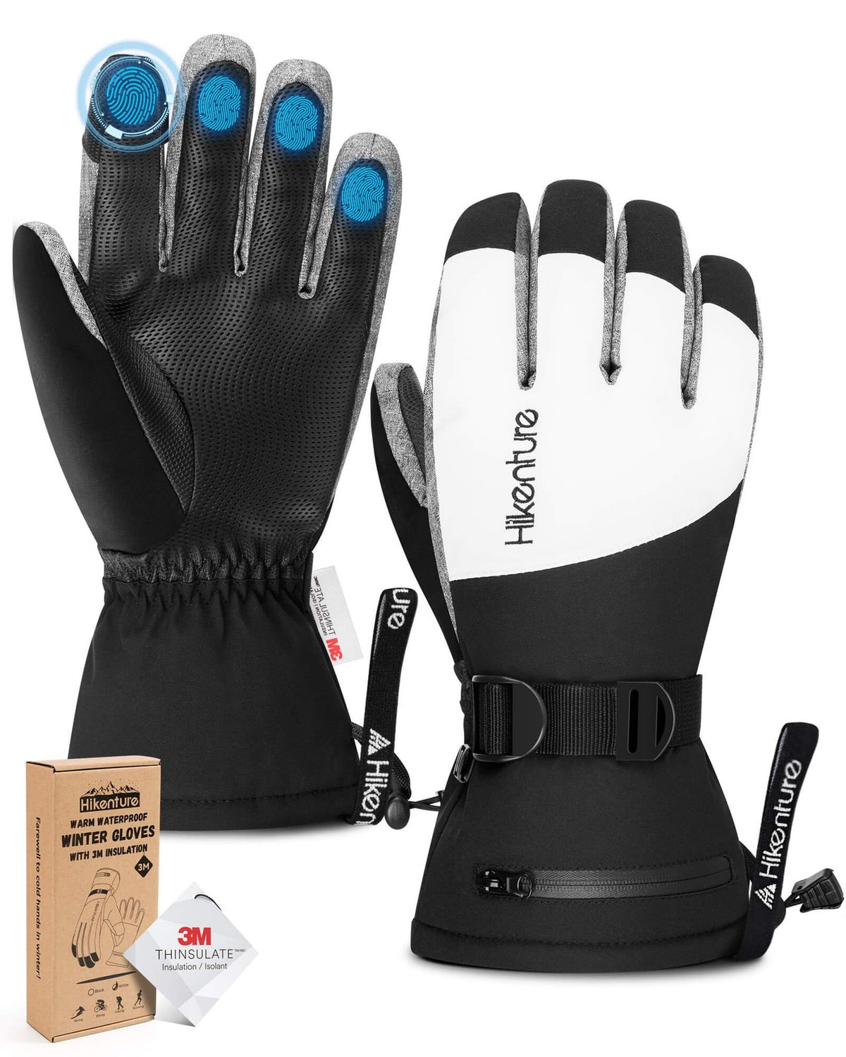 Men's Ski Gloves Waterproof Thinsulate Touchscreen Snow Gloves - Winter Outdoor Gear