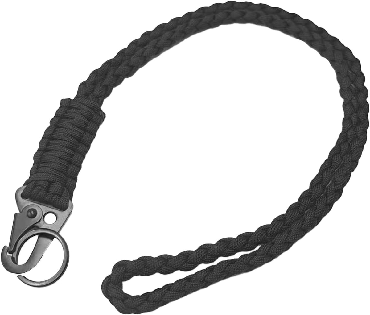 Braided Paracord Neck Lanyard Keychain with Clip for Outdoor Survival