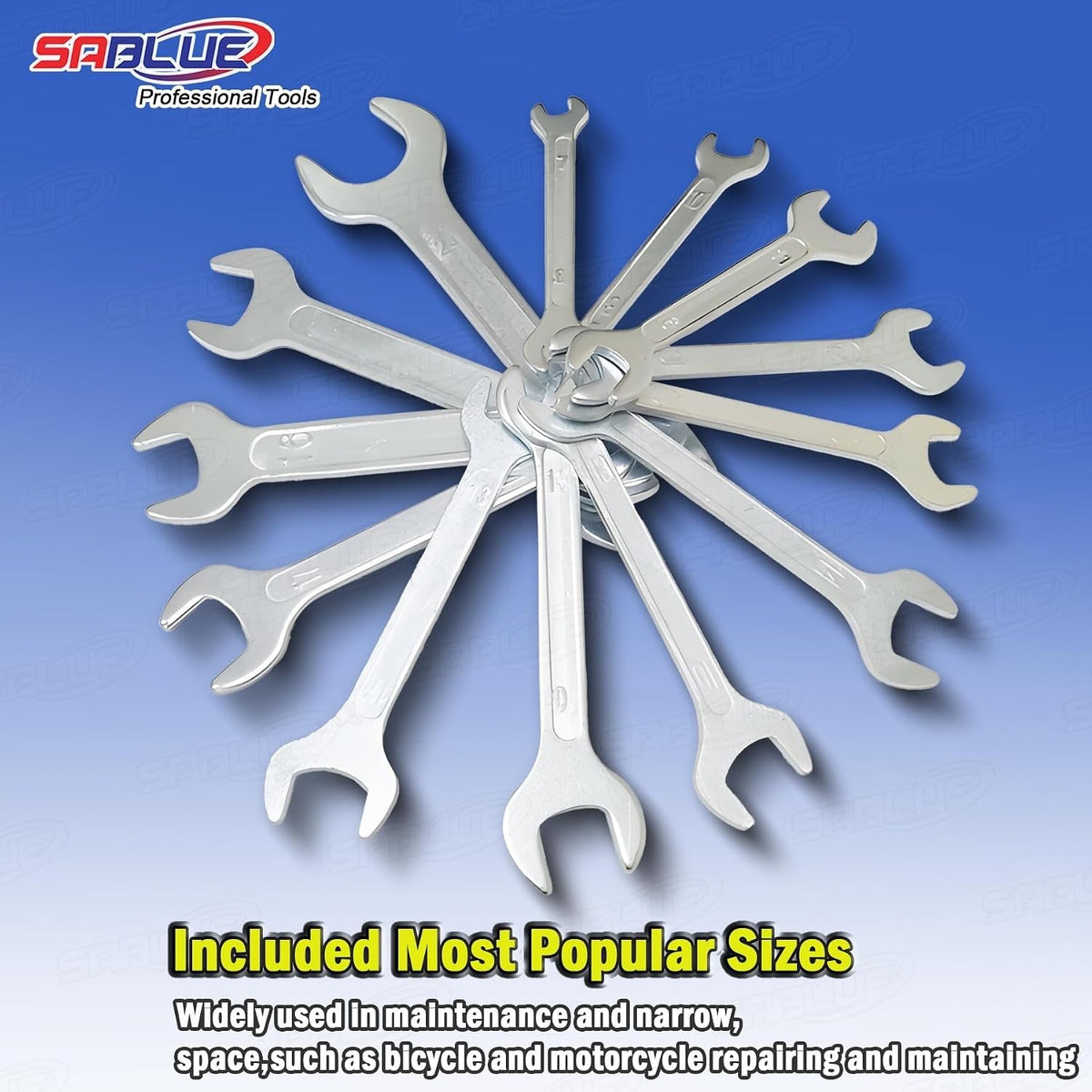 8mm-24mm Cone Wrench Set - Double Ended Bicycle Tool Kit (10 Pieces)