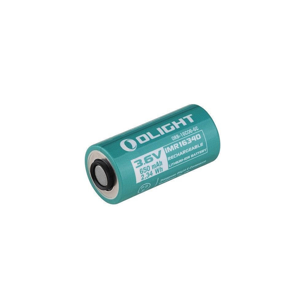IMR16340 650mAh Battery for Flashlights and Torches - Rechargeable Lithium Cell