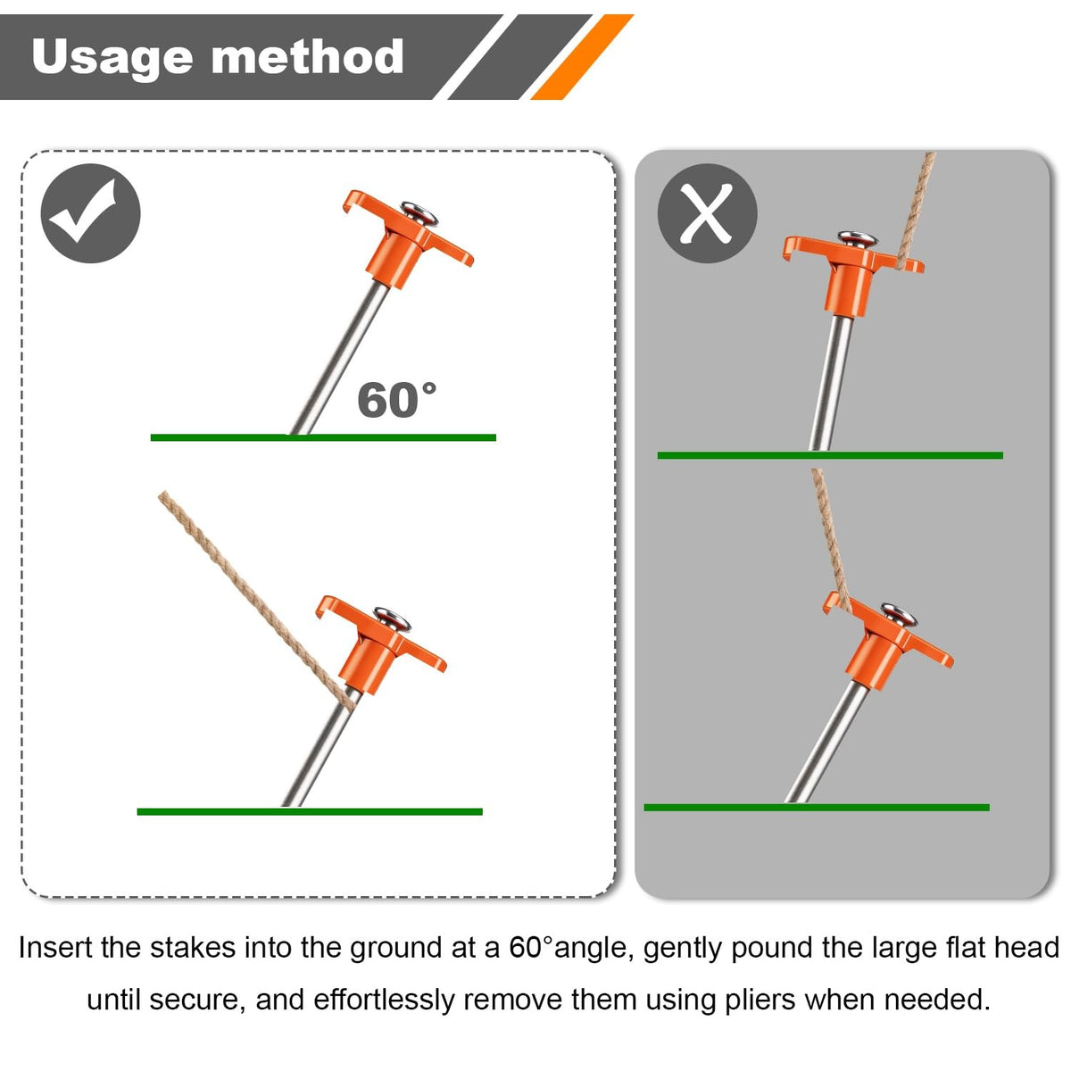 Heavy Duty Tent Stakes 10 Pack - Outdoor Camping Ground Pegs for Tents & Canopies