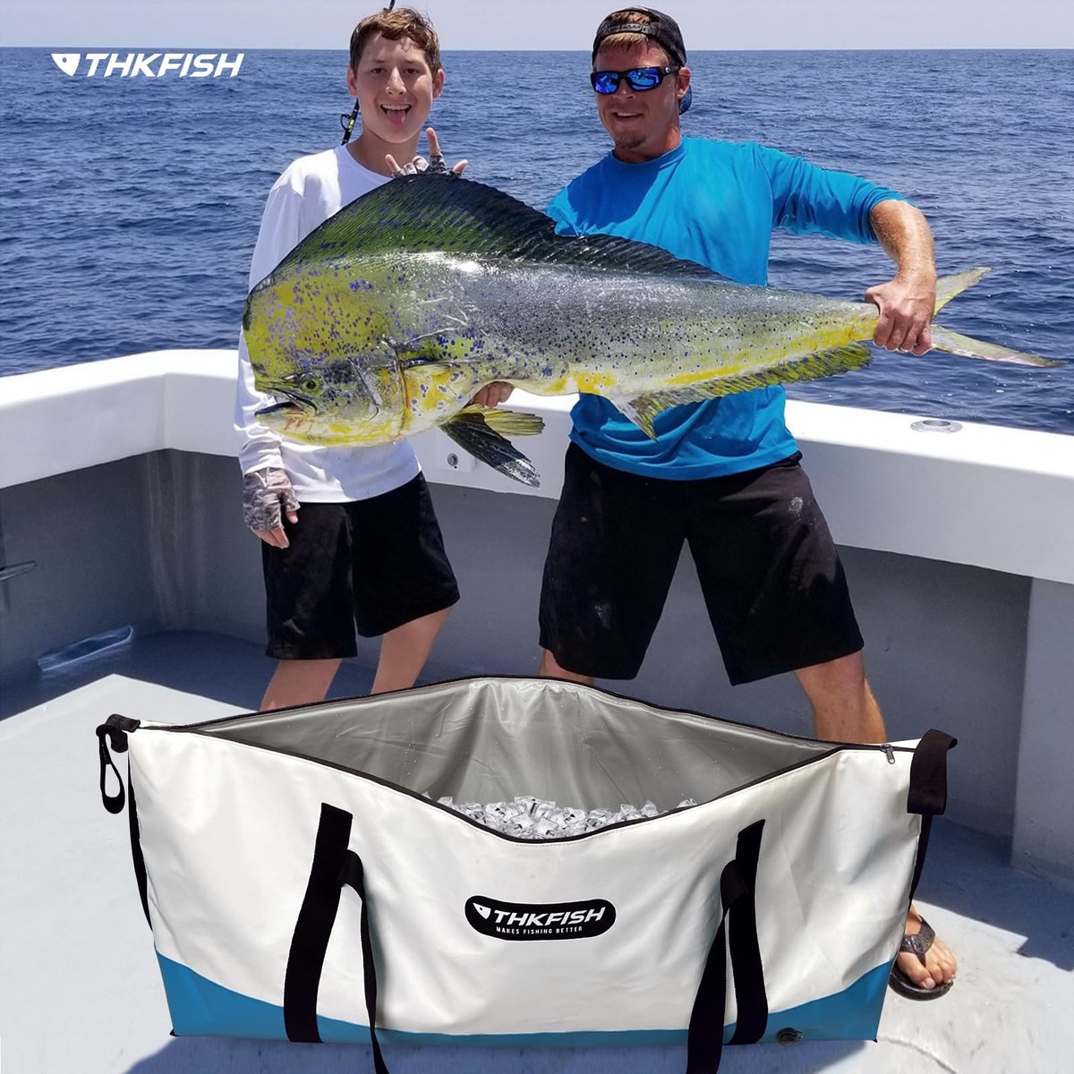 Insulated Fish Cooler Bag - Waterproof Fish Kill Bag for Caught Fish