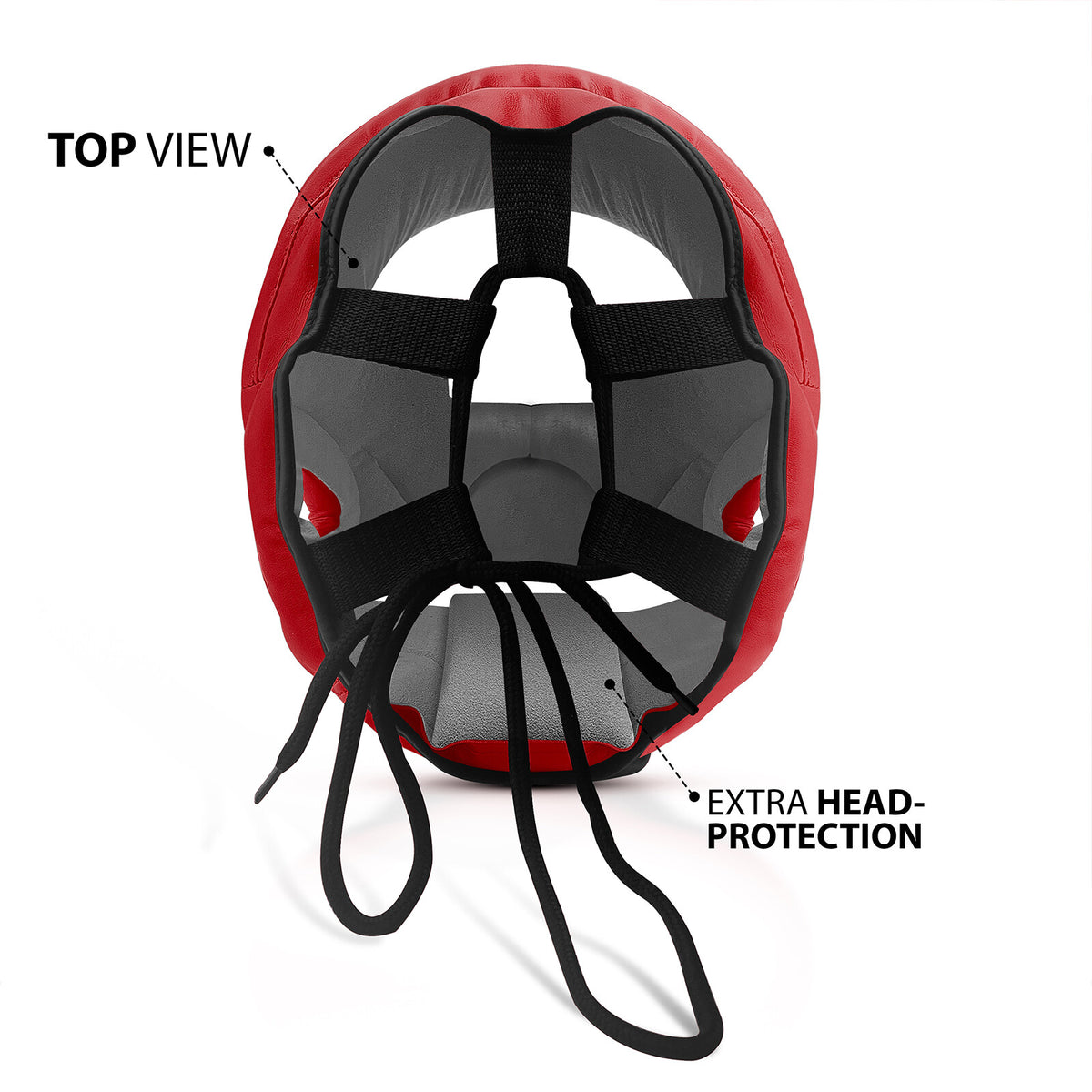 Full Face Boxing Headgear MMA Kickboxing Training Helmet Protective Gear - Red