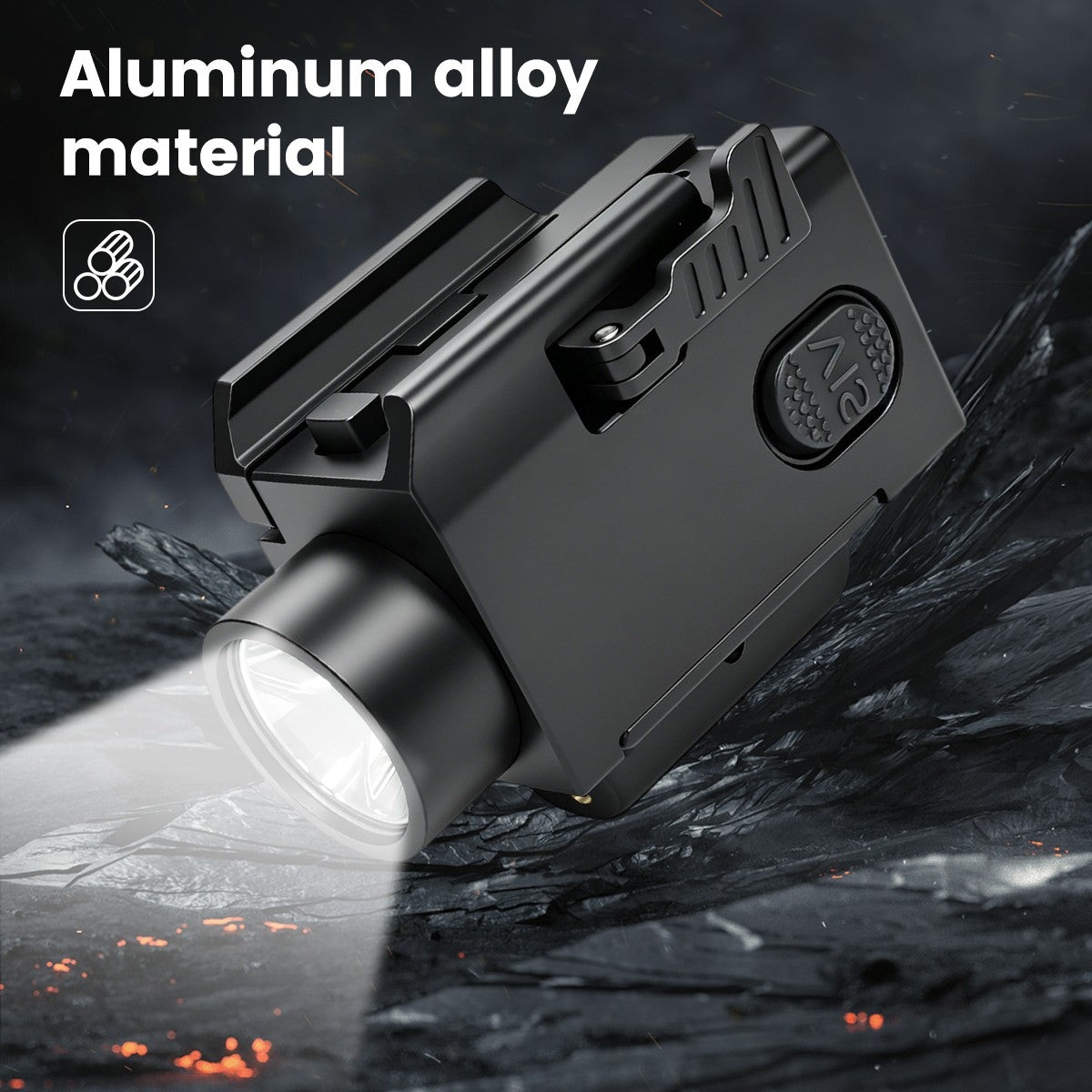 2000 Lumens LED Flashlight & Red Combo for G17 G19 with USB Charging