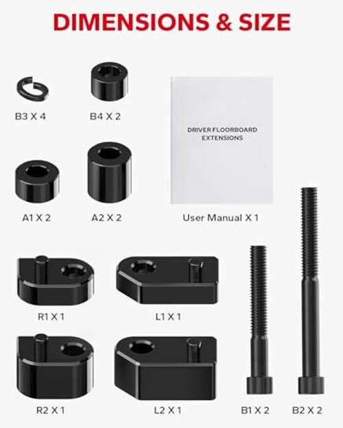 Harley Davidson Driver Floorboard Extensions - 0.75 & 1.25 Inch Spacer Kit