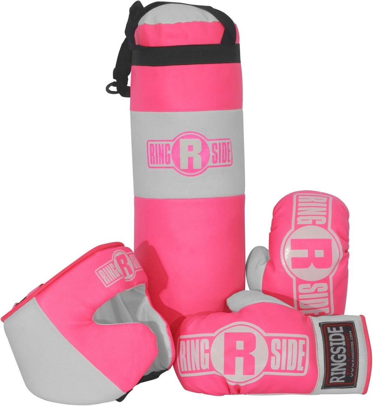 Kids Boxing Training Set with Gloves Headgear & Heavy Bag - Ages 2-5