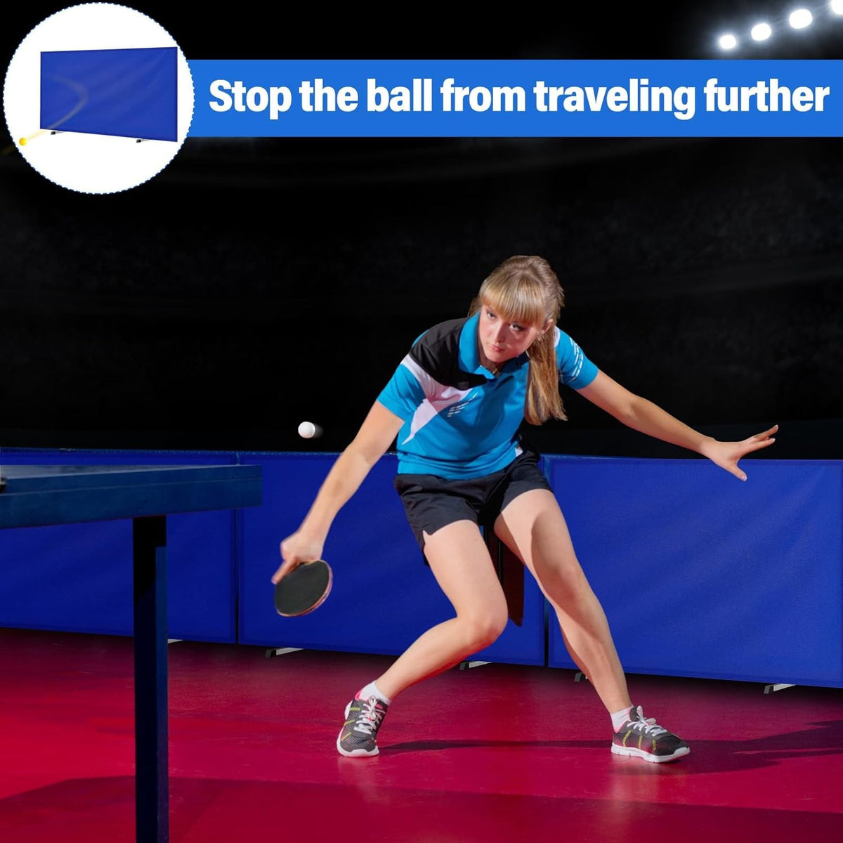 Table Tennis Barriers 5-Pack 55 x 29.5 in with 420D Oxford Cloth Blue