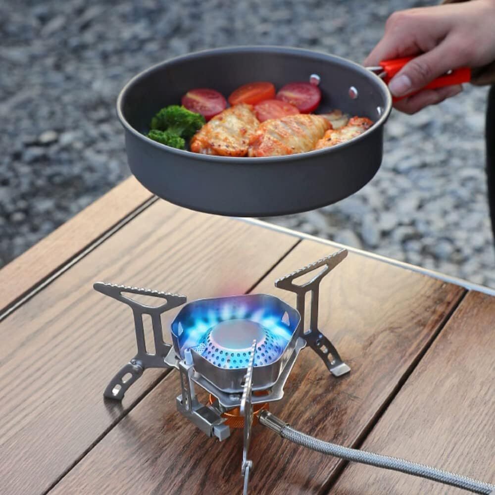 Portable Camping Gas Stove with Piezo Ignition and Carrying Case
