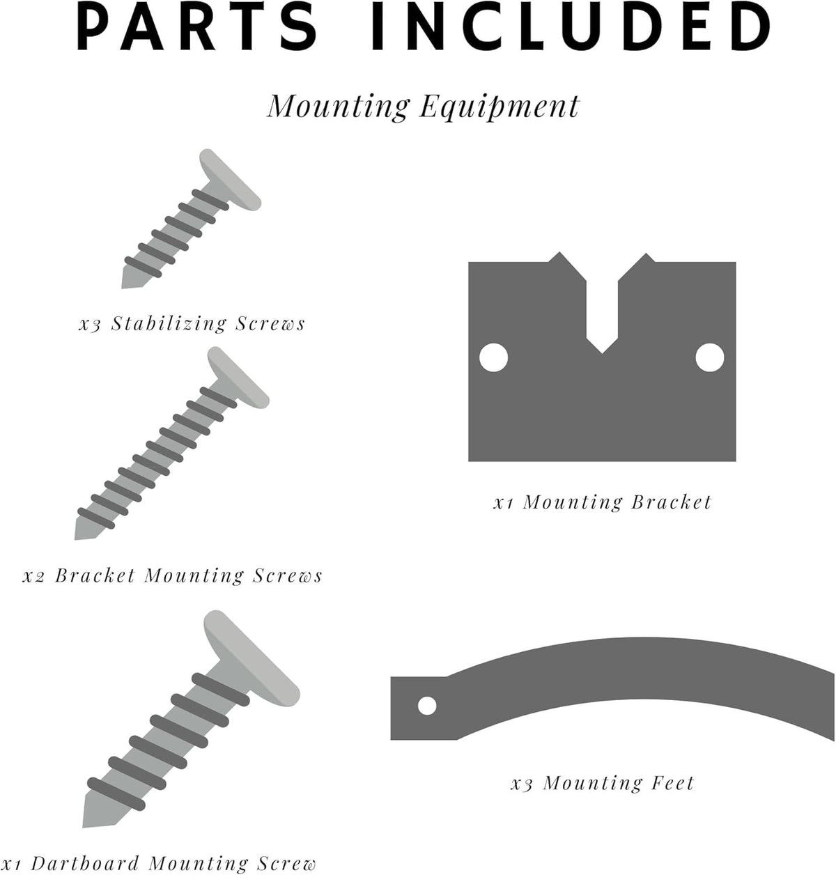 Universal Dartboard Mounting Hardware Kit in Silver – Easy Install & Stability