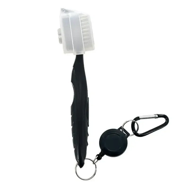 Golf Club Groove Cleaner Brush Kit with Retractable Cord and Spike
