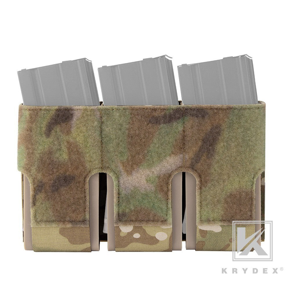 KRYDEX Triple 5.56 Mag Pouch Carrier Kangaroo Style Camouflage