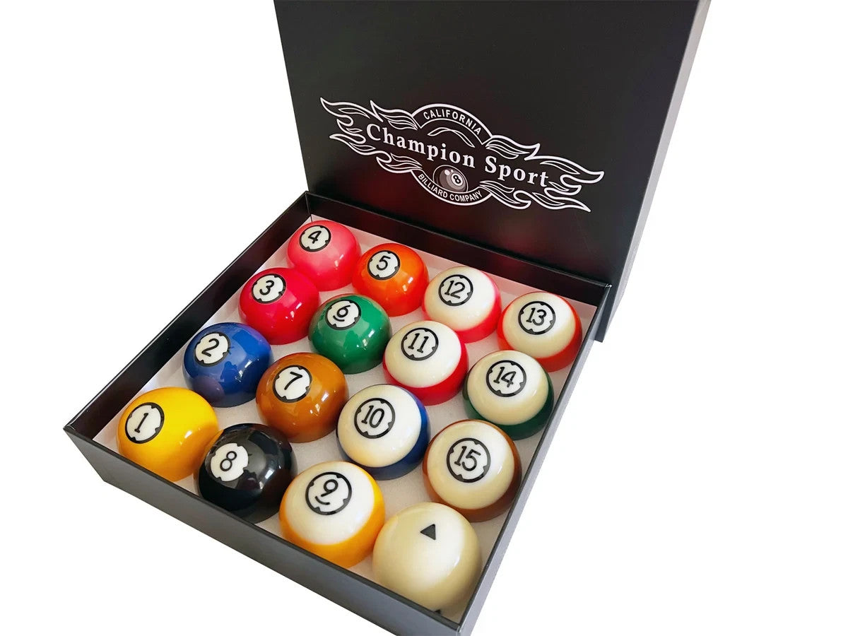Billiard Balls Set Arcos Champion, Black Triangle Cue Ball, Made in Belgium