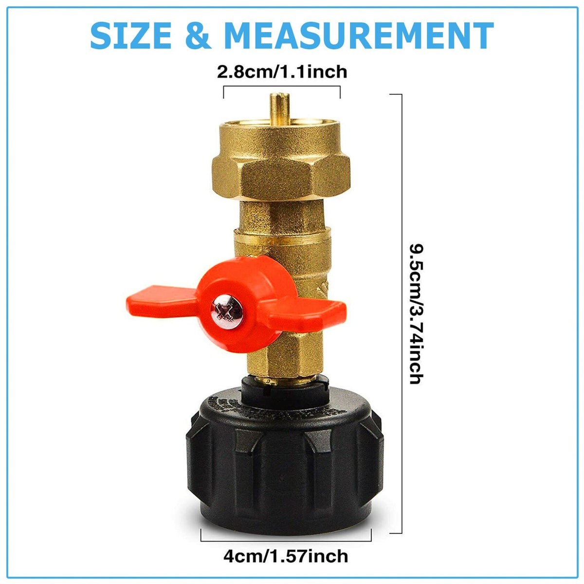 Propane Refill Adapter Valve for 1 lb Gas Cylinders - LP Tank Regulator