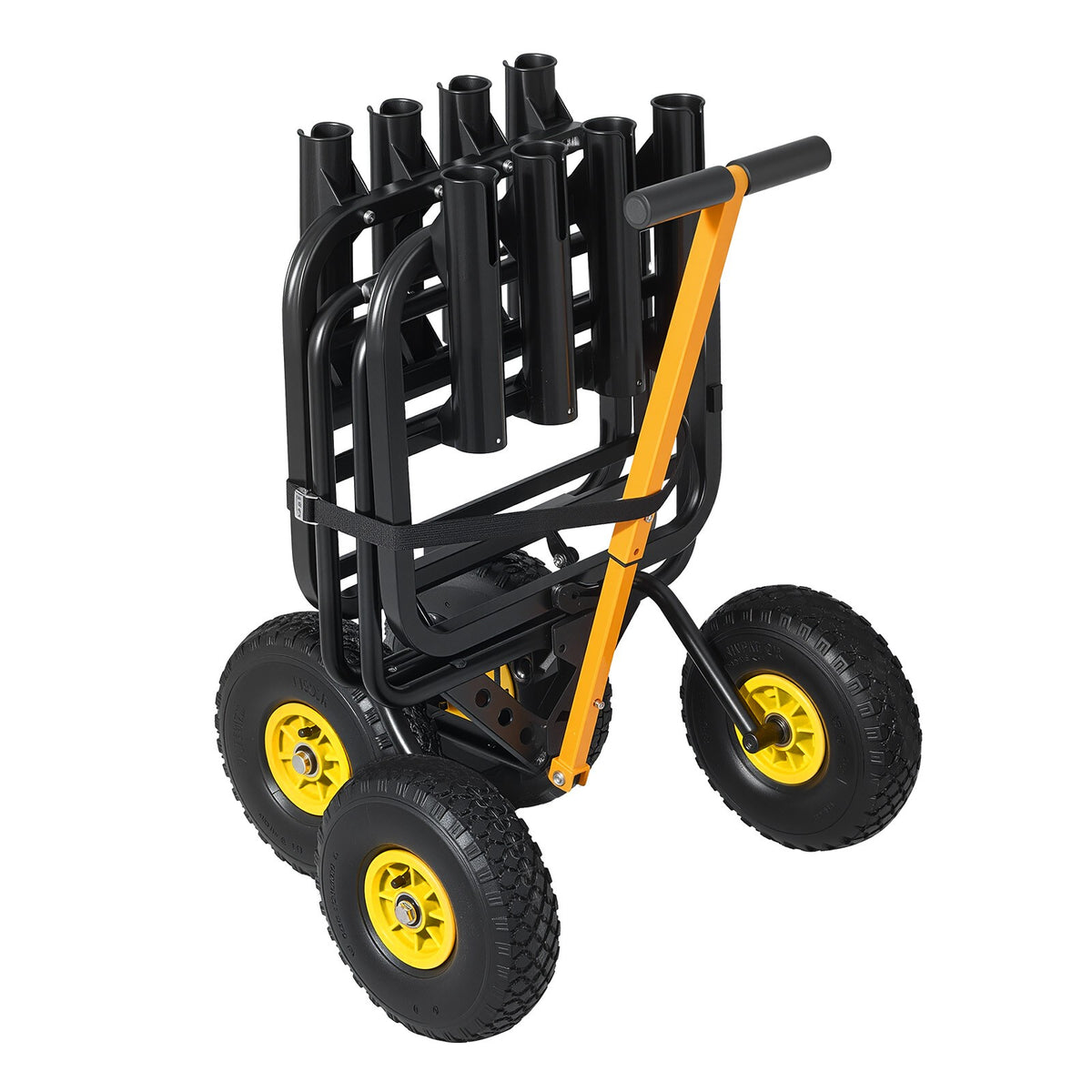 Foldable Fishing Cart 300 lbs with All-Terrain Rubber Wheels and Carbon Steel Frame
