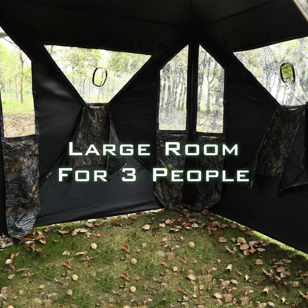 Portable Hunting Blind Pop-Up Ground Tent with Gun Ports & Carrying Bag