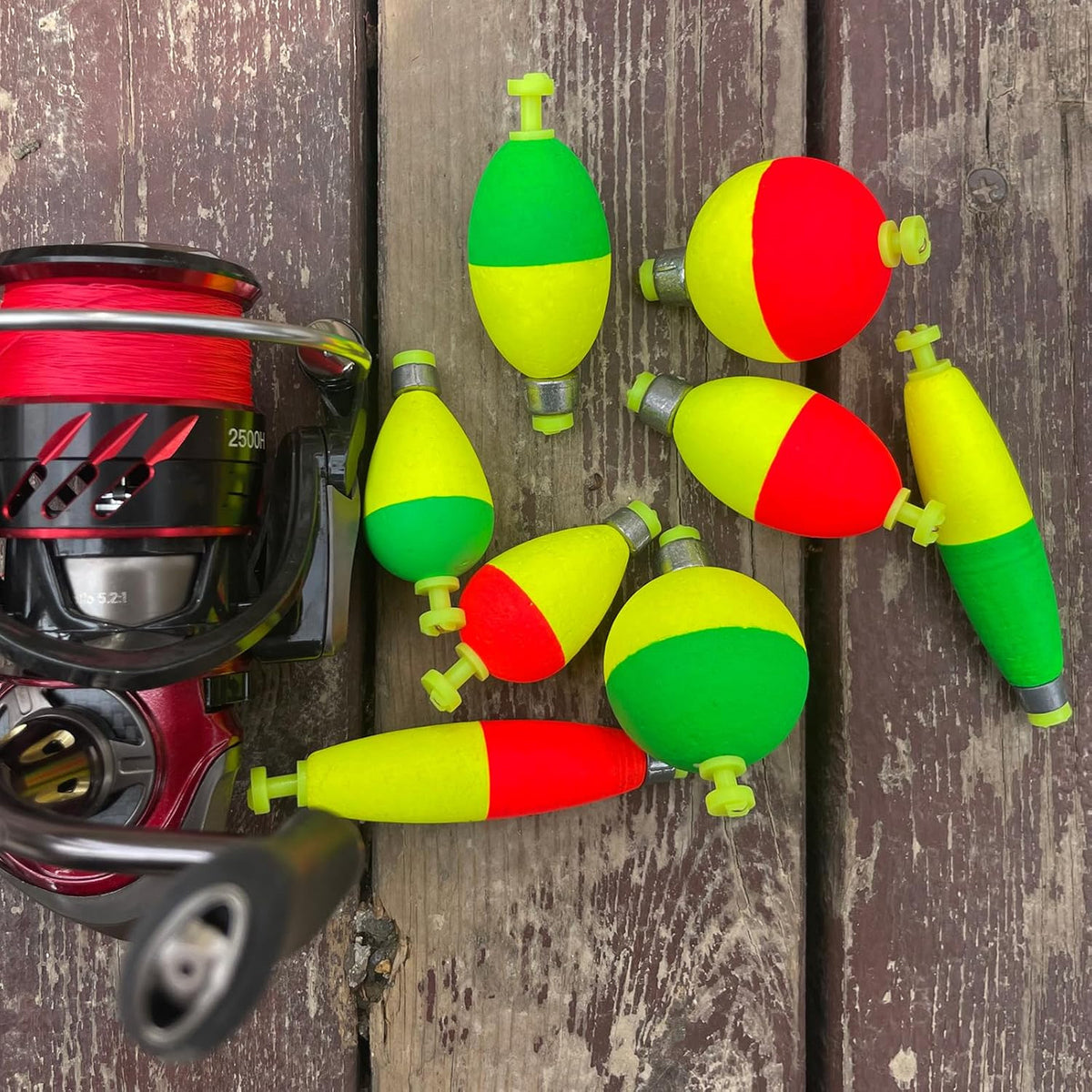 12 Pcs Fishing Bobbers Floats Set with Snap-On Corks for Crappie & Freshwater Fishing