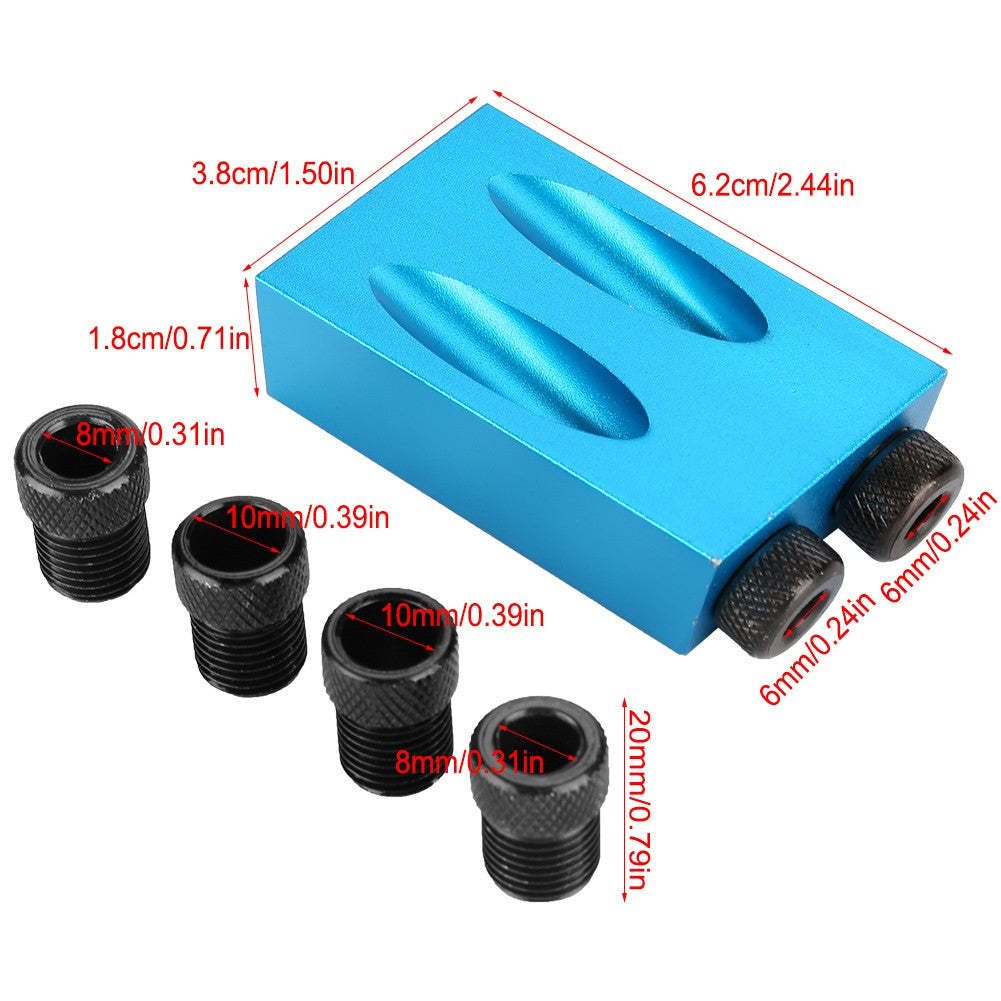 Angle Hole Drilling Guide 6/8/10mm - Oblique Locator for Woodworking