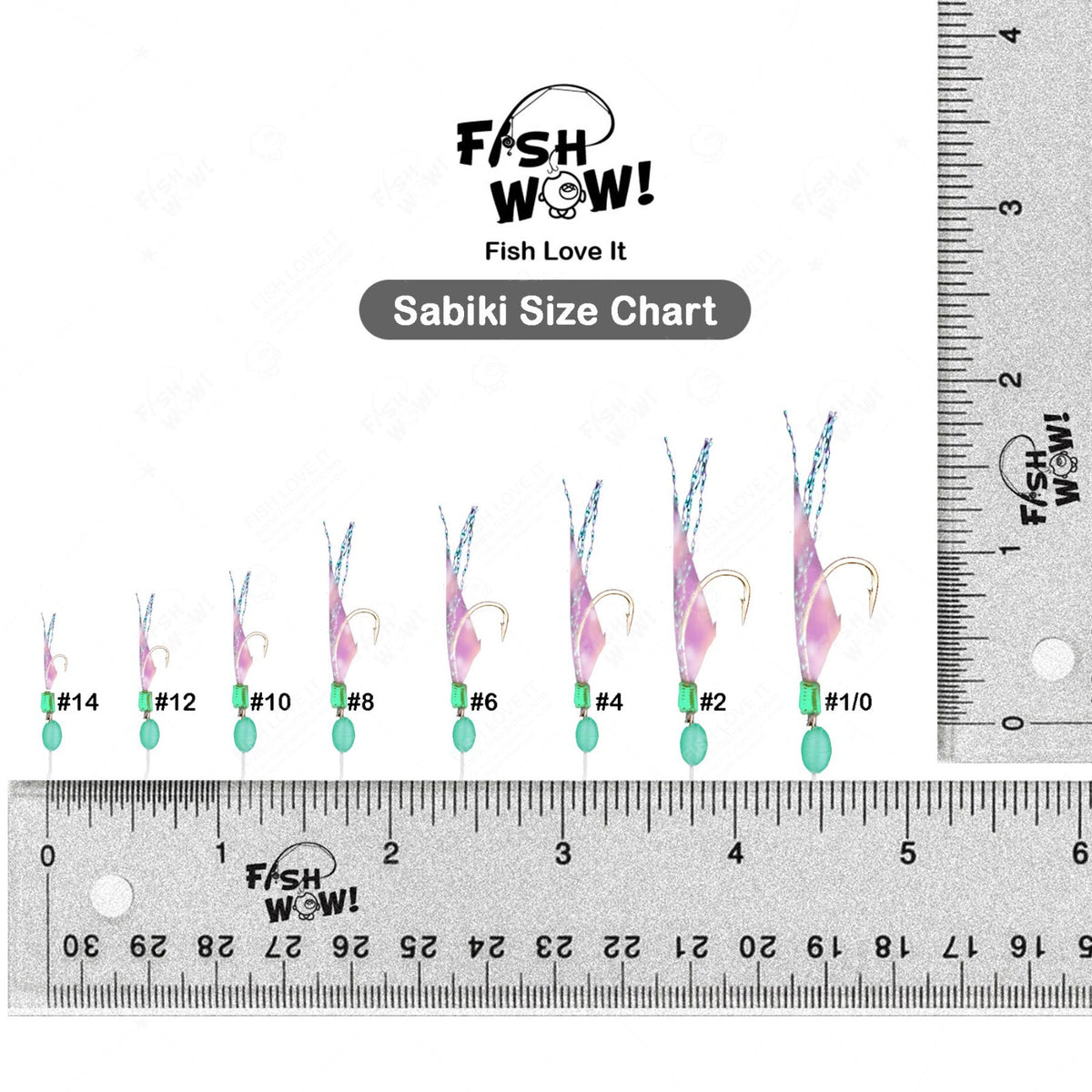 Fishing Sabiki Rig with Multiple Hooks for Bait Catching - Size Varieties