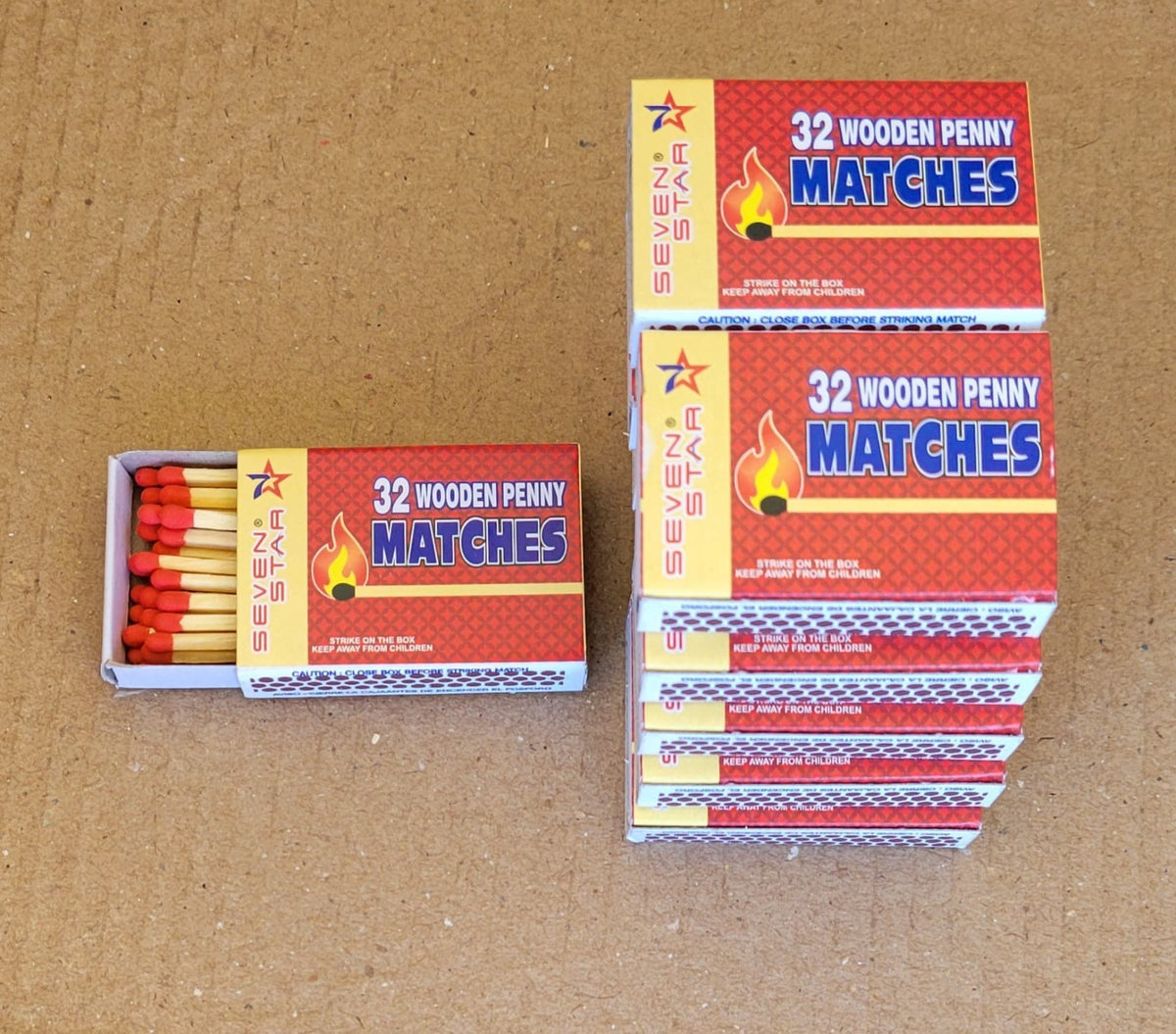 100 Boxes Matches - Strike-On-Box Fire Starters for Camping, Kitchen & BBQ