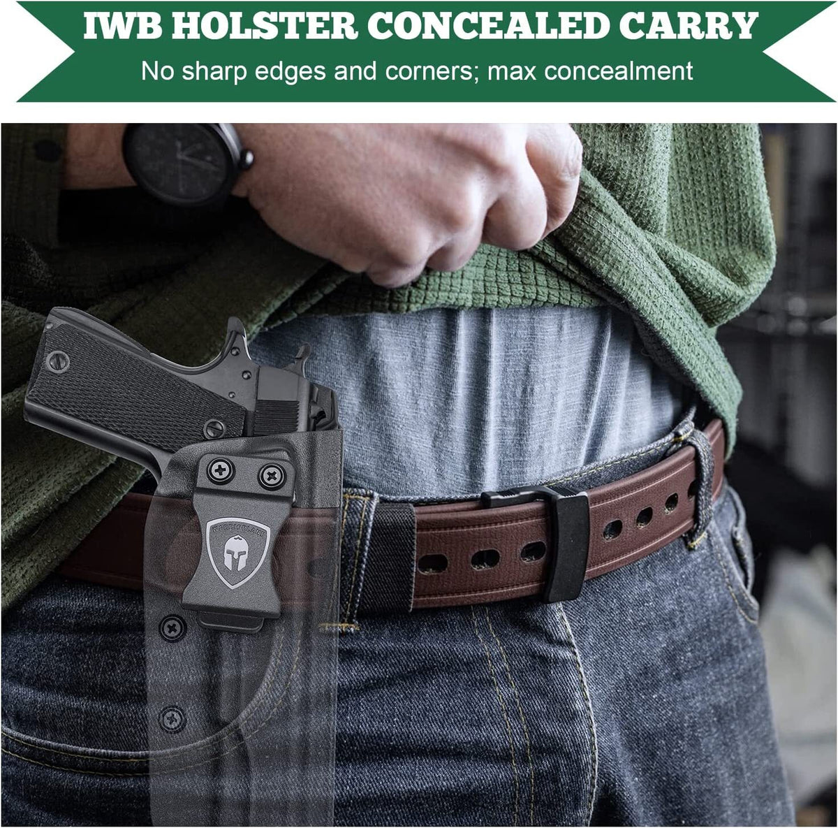 IWB Kydex Holster for 1911 No Rail 5'' Handguns - Concealed Carry