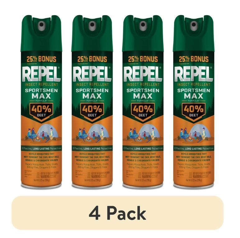 (4 Pack) Outdoor Insect Repellent Spray with 40% DEET - Long-Lasting Mosquito & Tick Protection
