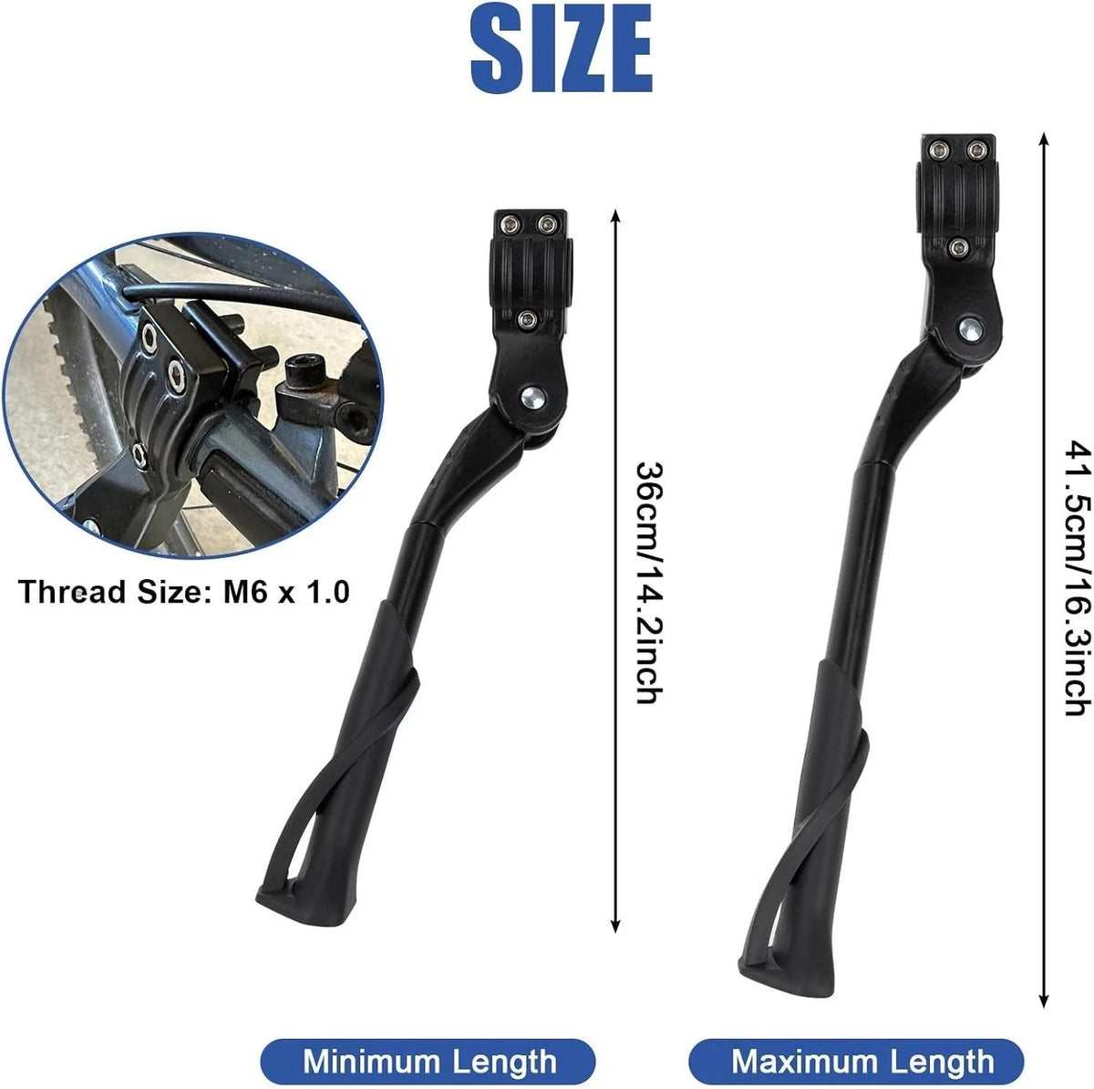 Universal Heavy Duty Ebike Kickstand 24-29 Inch Aluminum Support Adjustable