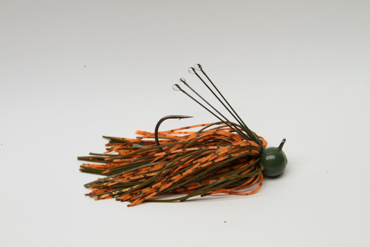 Custom Weedless Football Head Jig 3/8oz 2 Pack - Fishing Jig with Mustad Hooks