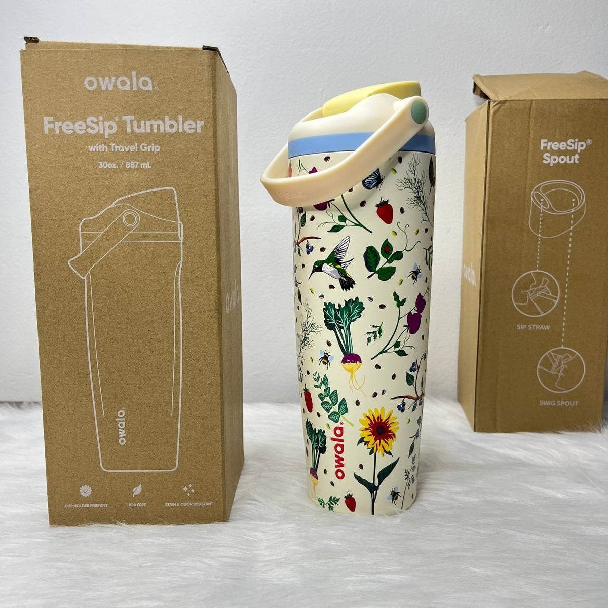 30oz Insulated Stainless Steel Water Bottle with FreeSip Lid - Floral Design