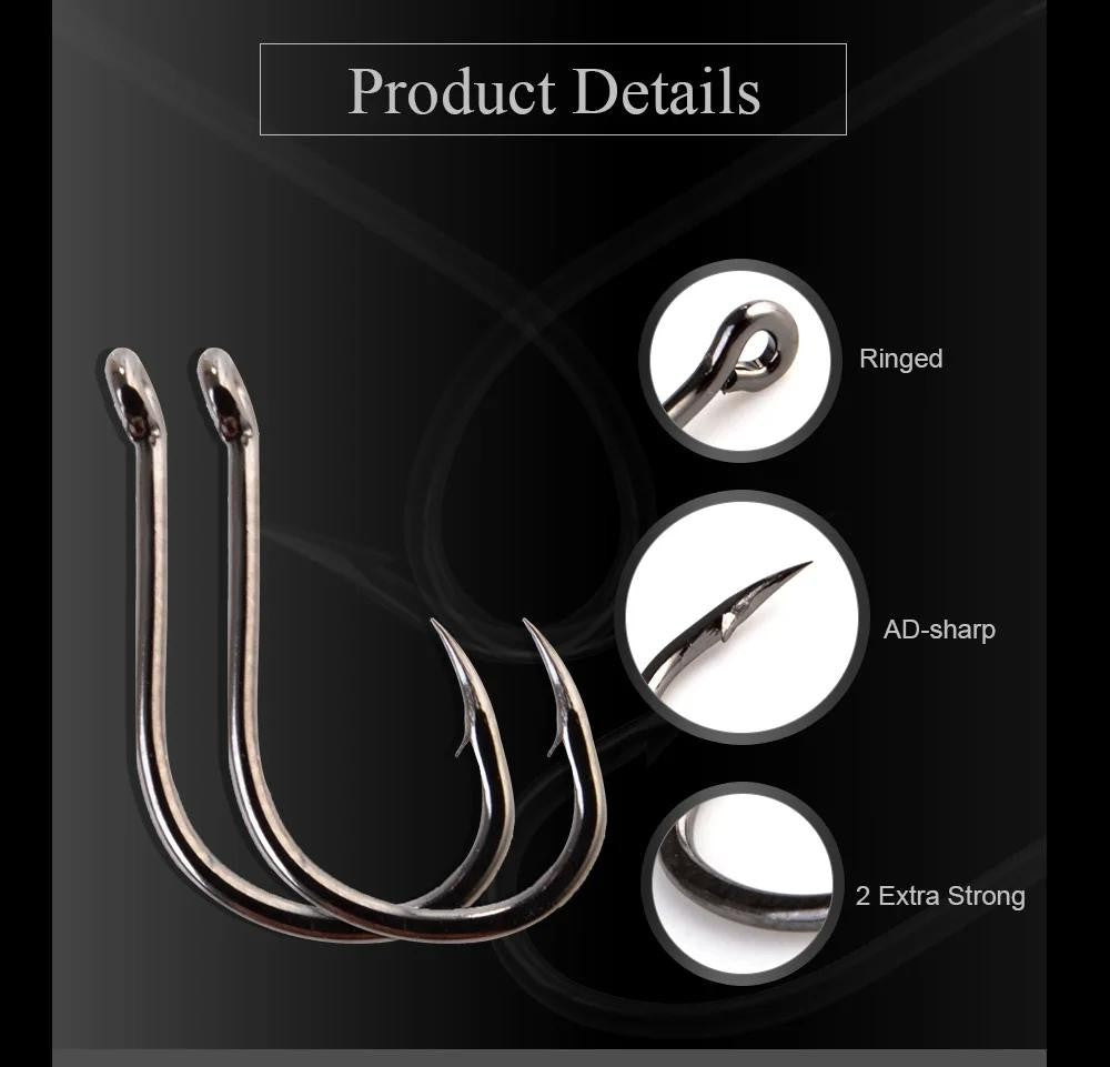 50-100pcs Gold Fishing Hooks - High Carbon Steel, Barbed, Ringed Eye, Multiple Sizes