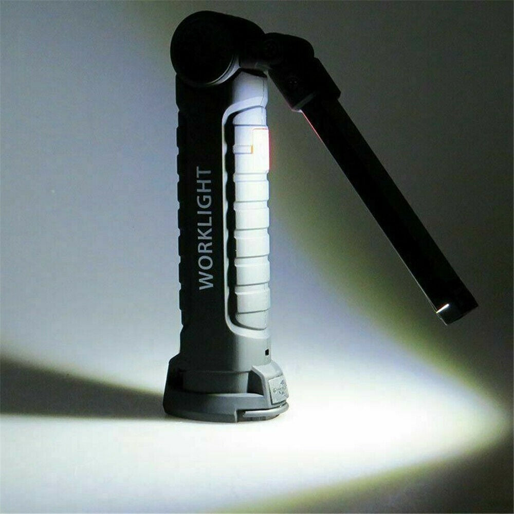 Rechargeable COB LED Work Light Flashlight with Magnetic Base and Folding Design