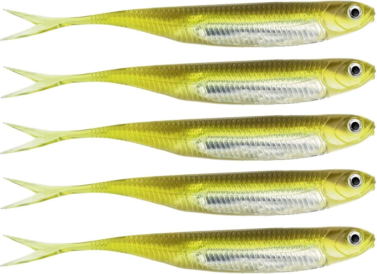 5X Soft Plastic Swimbaits Paddle Tail Shad Fishing Lures for Bass and Trout