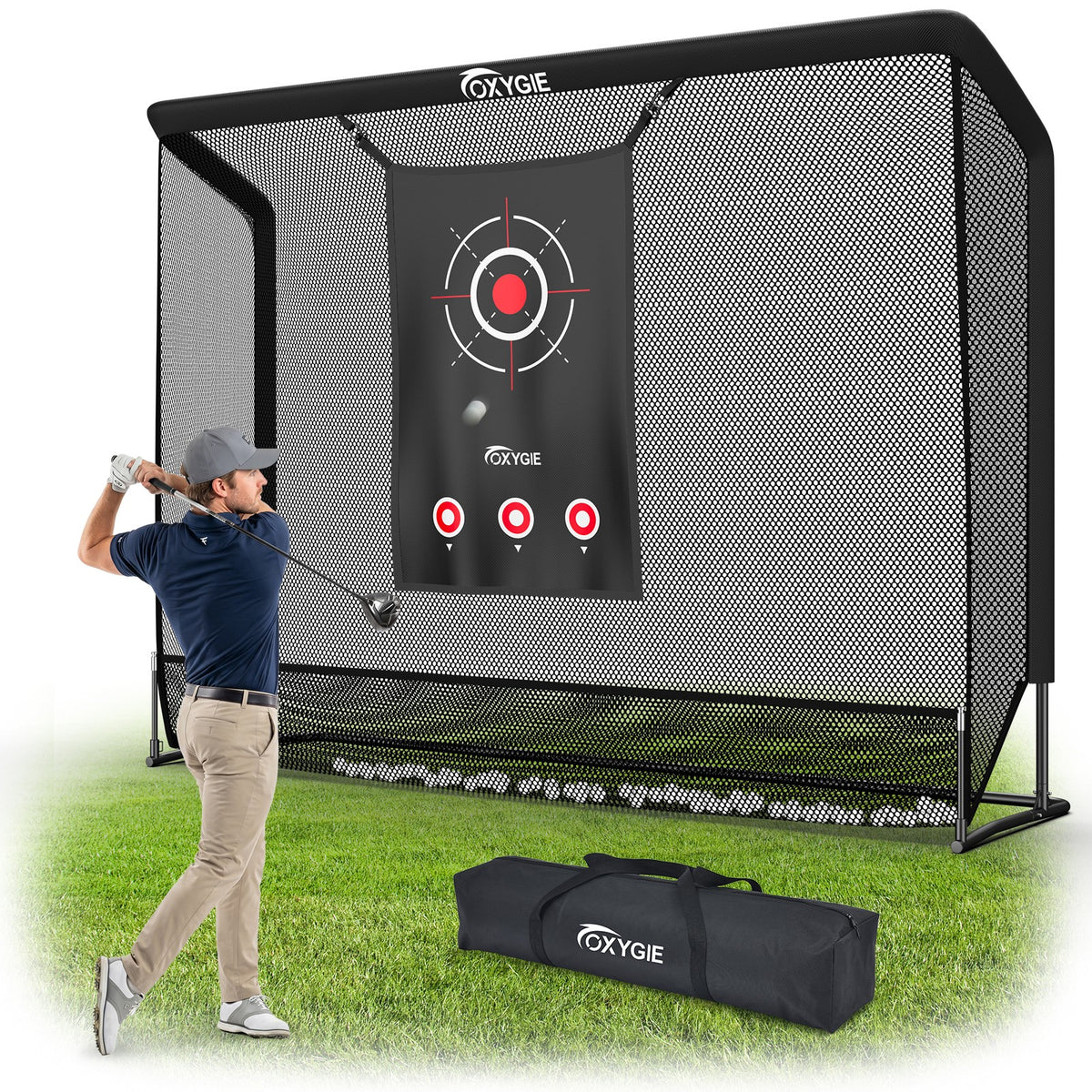Heavy-Duty 10x7.5ft Golf Practice Net with Target Cloth & Ball Collection