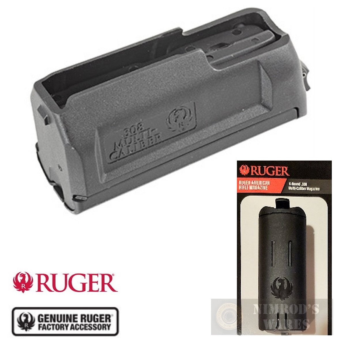Ruger American Rifle Magazine .308/.243 Multi-Caliber 4-Round, Fast Ship