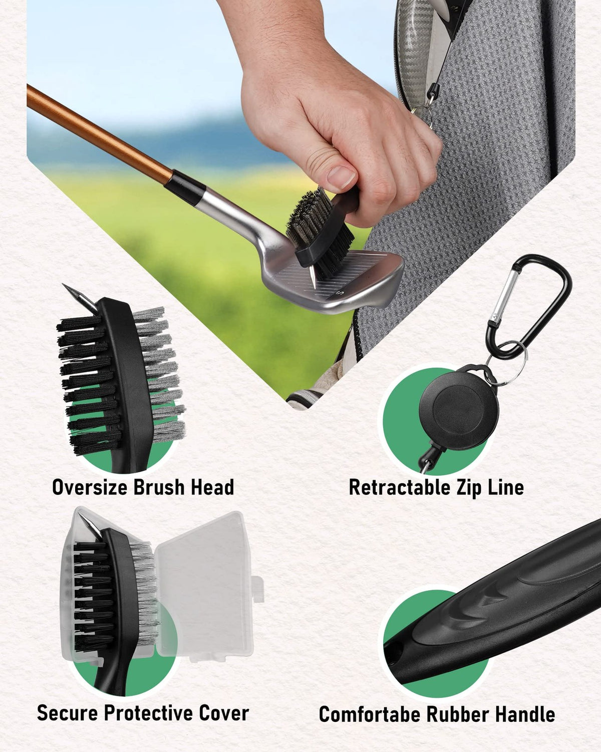 Magnetic Microfiber Golf Towel with Clip - Reversible, Quick Dry, 23.6x15.7in