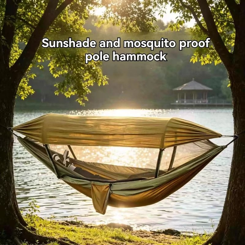 Portable Camping Hammock Tent with Mosquito Net and Sun Canopy for 1-2 Persons