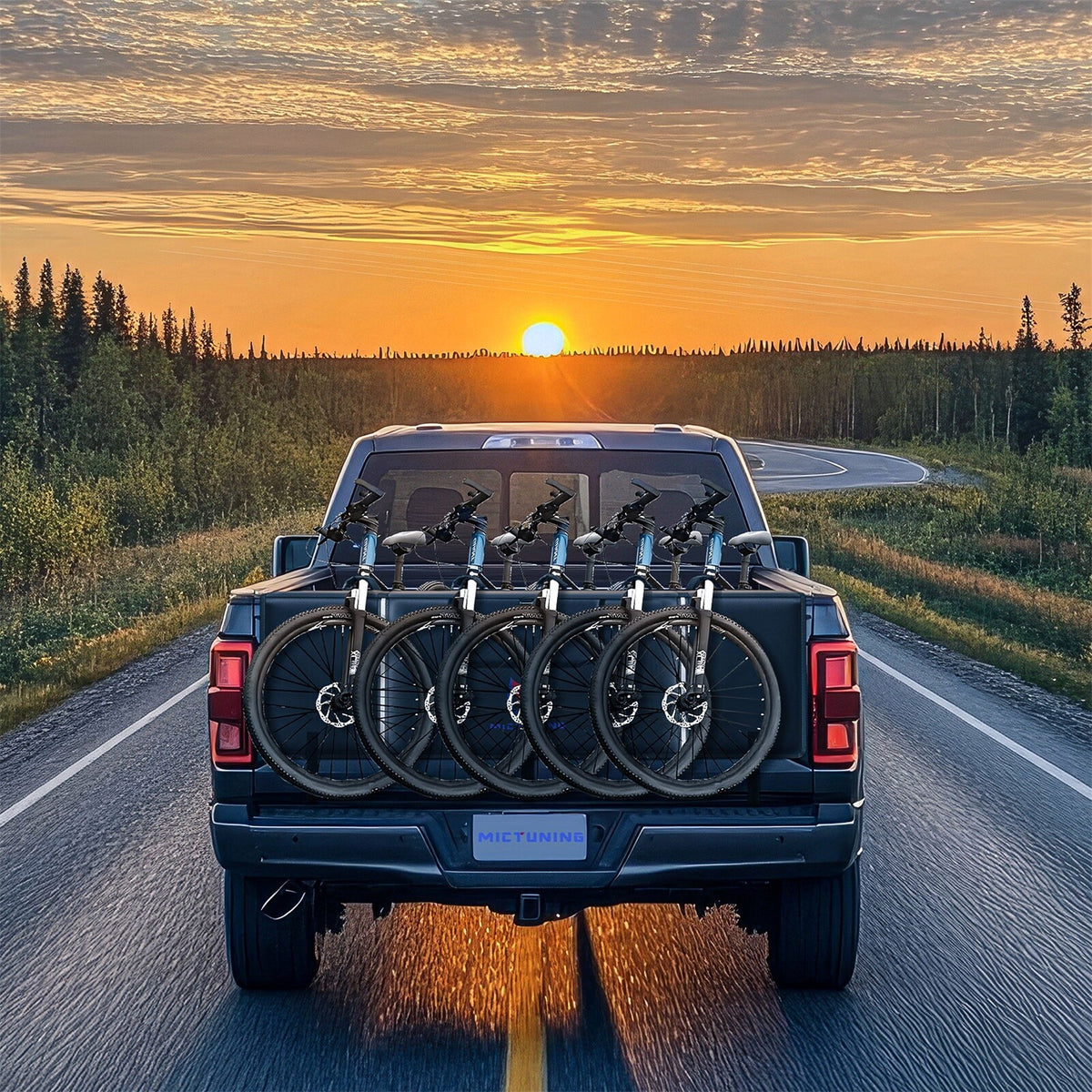 50-Inch Bicycle Tailgate Pad for Pickup Trucks - Fits 5 Bikes, Protective Cover with Tool Pocket