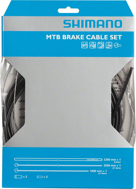 MTB Stainless Brake Cable and Housing Set - Black Bicycle Parts