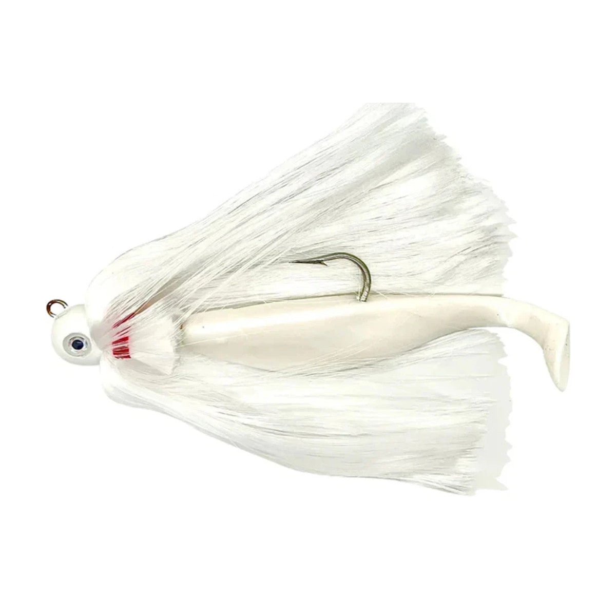 Saltwater Fishing Lure Mojo Jig Shad 9" White with 3D Eyes