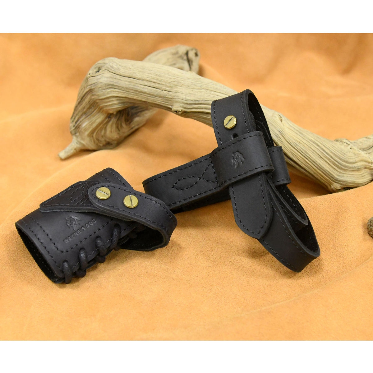 Full Leather Rifle No-Drill Harnessed Buttstock Mount with Sling Loop