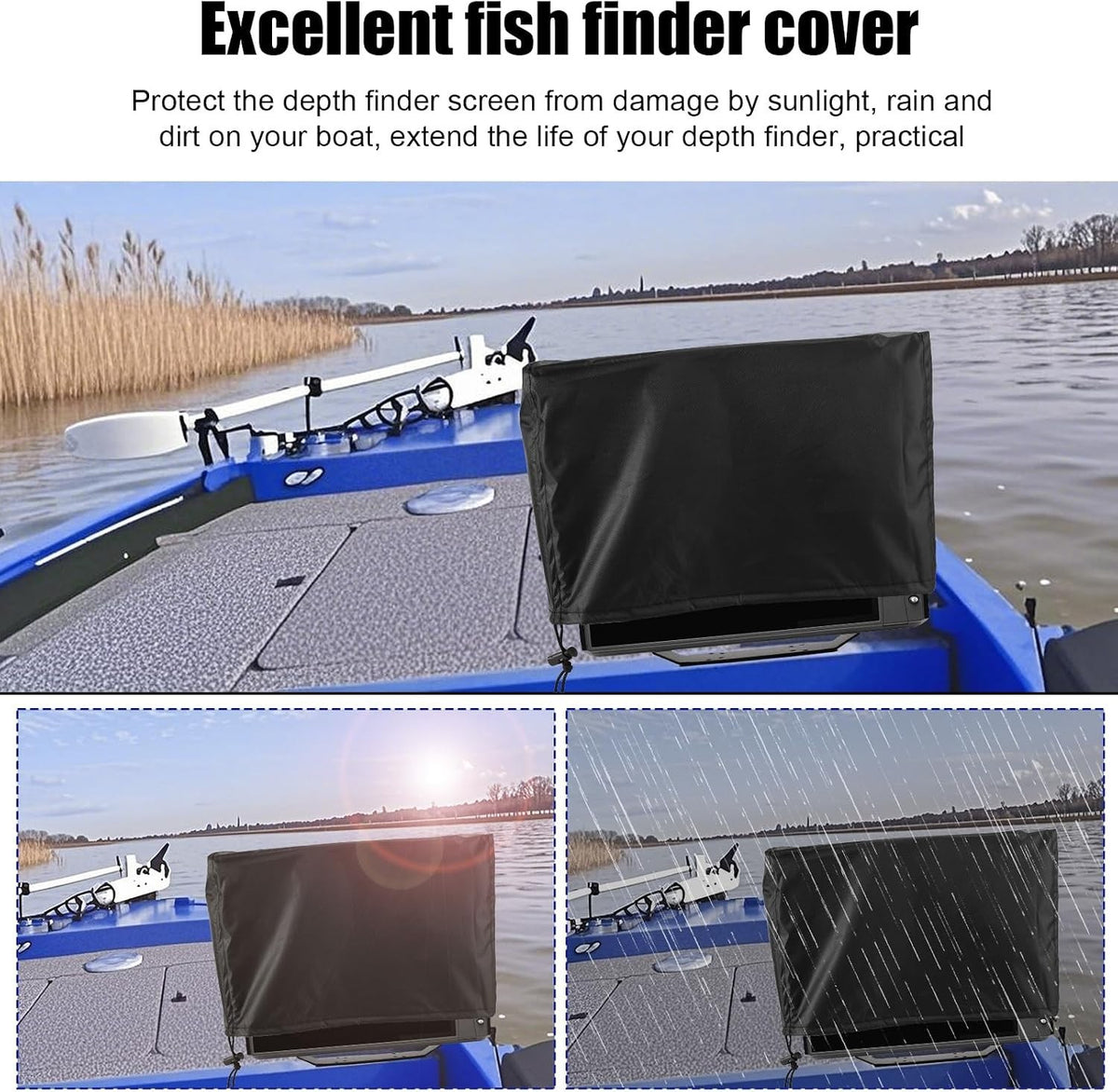 12-Inch Fish Finder Cover Waterproof Boat Accessory for Lowrance Humminbird