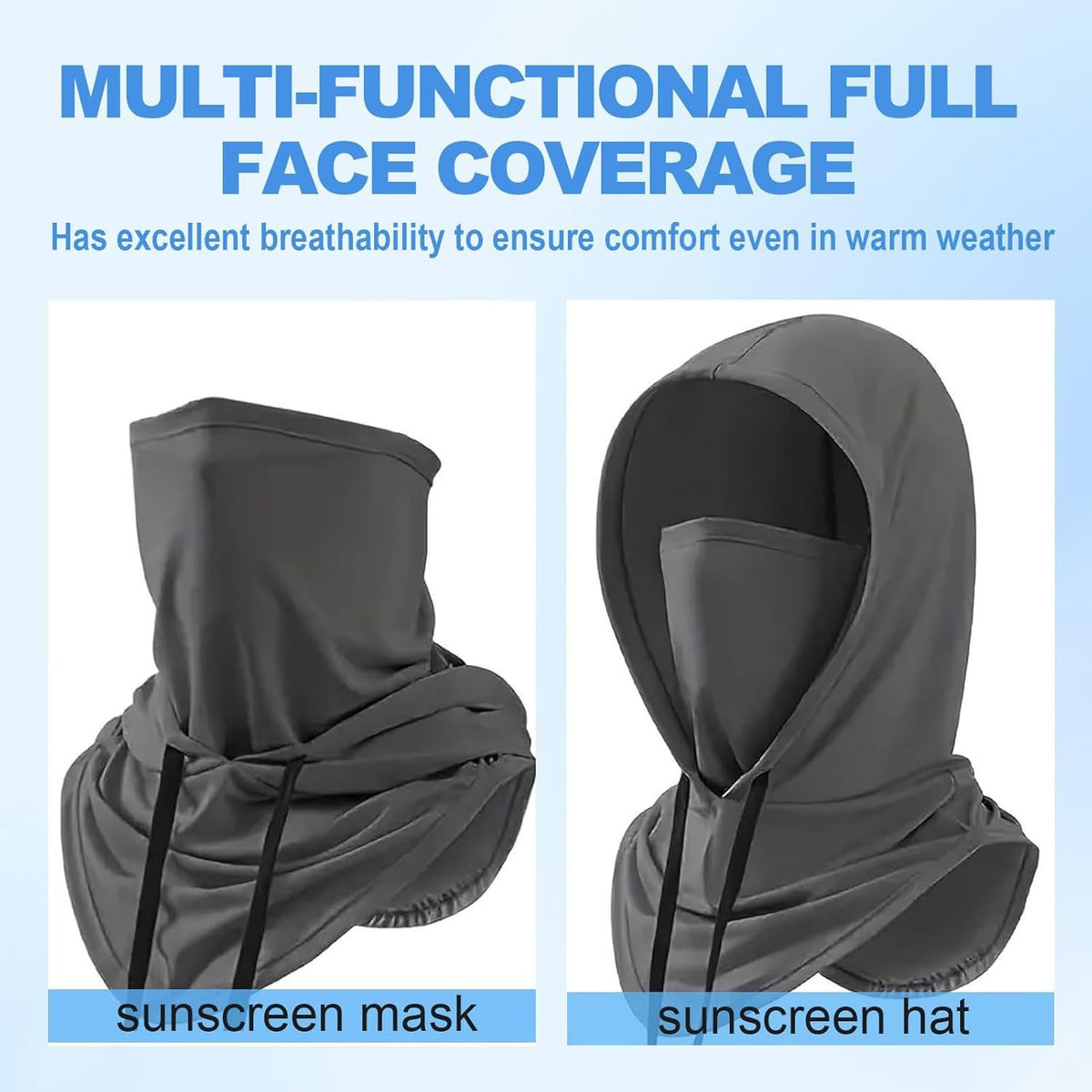UV Protection Cooling Balaclava Face Mask 3-in-1 Full Head Cover for Sun Outdoor Activities